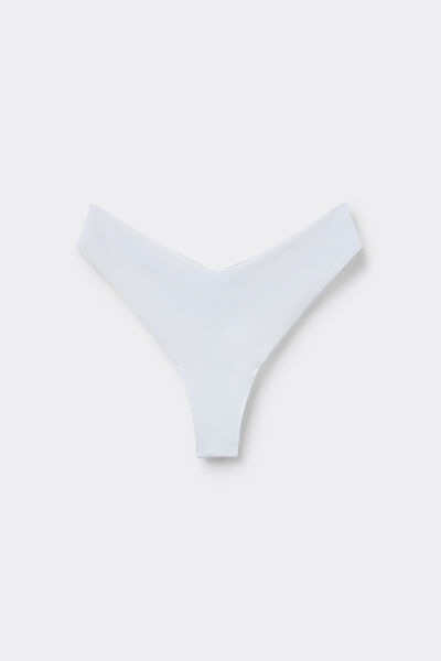Tezenis Braga brasileña pernera alta de microfibra sin costuras Mujer Blanco Tamaño L