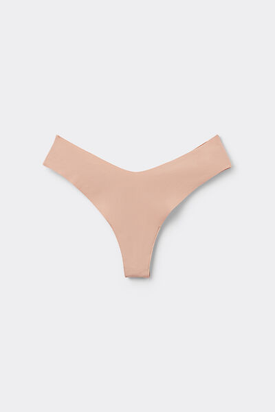 Tezenis Braga brasileña pernera alta de microfibra sin costuras Mujer Natural Tamaño L