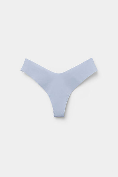 Tezenis Braga brasileña pernera alta de microfibra sin costuras Mujer Azul Claro Tamaño L