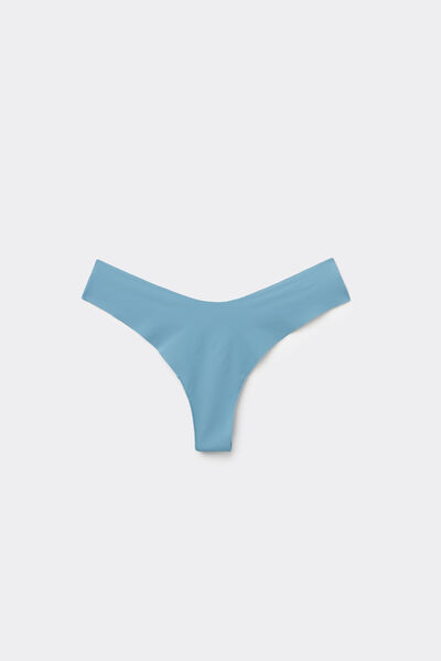 Tezenis Braga brasileña pernera alta de microfibra sin costuras Mujer Azul Tamaño L