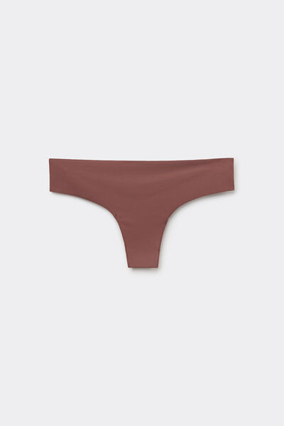 Tezenis Braguita brasileña microfibra reciclada sin costuras Mujer Marrón Tamaño L