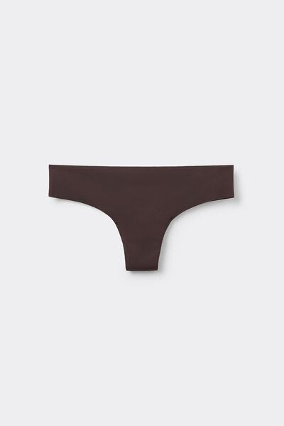 Tezenis Braguita brasileña microfibra reciclada sin costuras Mujer Marrón Tamaño L