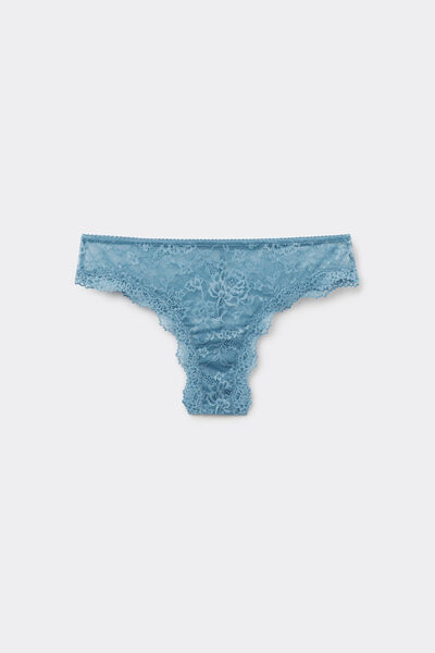 Tezenis Braguita Brasileña de Encaje Reciclado Mujer Azul Tamaño L