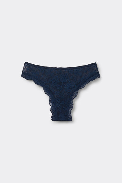 Tezenis Braguita Brasileña de Encaje Reciclado Mujer Azul Tamaño L