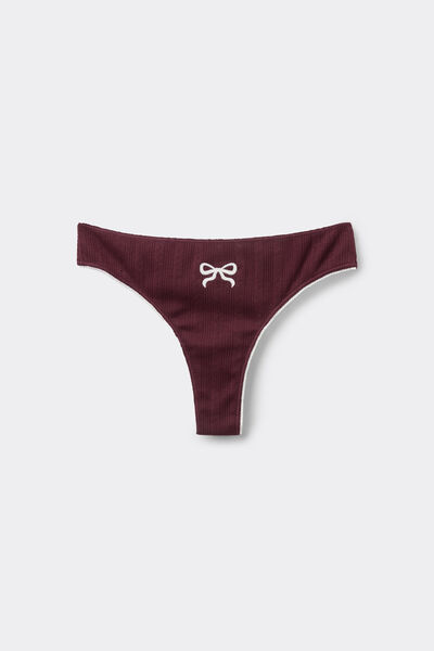 Tezenis Braguita Brasileña Algodón Pointelle Bordado Mujer Rojo Tamaño L