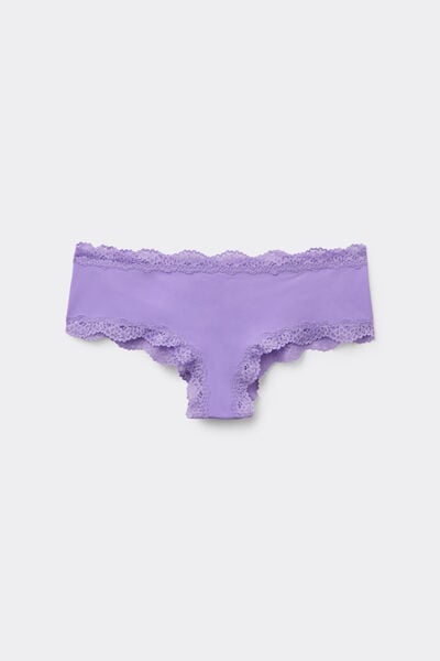 Tezenis Culotte Brasileño Microfibra Encaje Reciclado Mujer Violeta Tamaño L