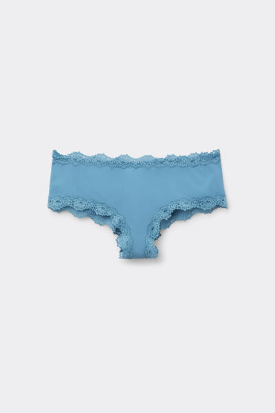 Tezenis Culotte Brasileño Microfibra Encaje Reciclado Mujer Azul Tamaño L