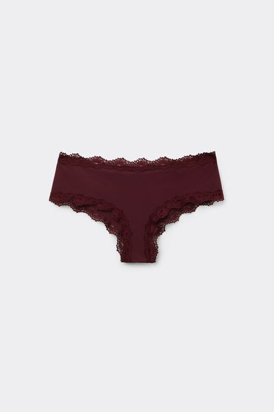 Tezenis Culotte Brasileño Microfibra Encaje Reciclado Mujer Rojo Tamaño L