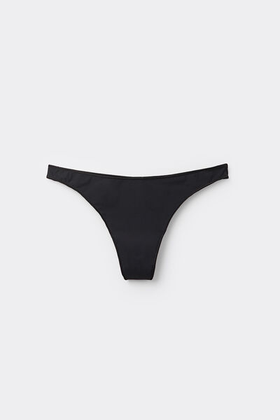 Tezenis Tanga de Microfibra Reciclada Mujer Negro Tamaño L