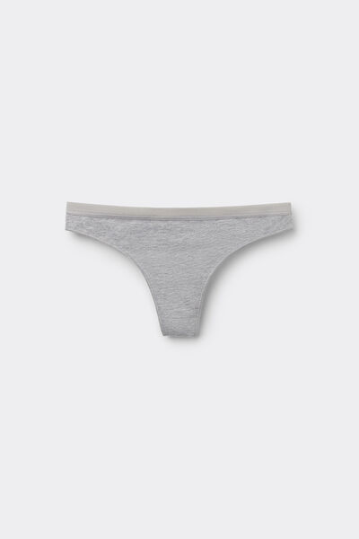 Tezenis Tanga de Algodón Orgánico Mujer Gris Tamaño L