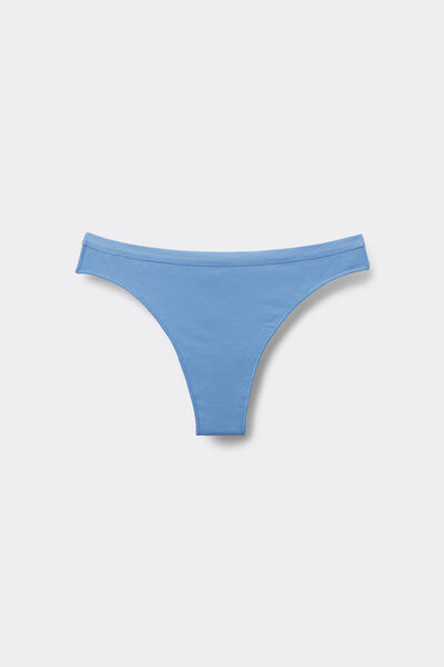 Tezenis Tanga de Algodón Orgánico Mujer Azul Claro Tamaño L