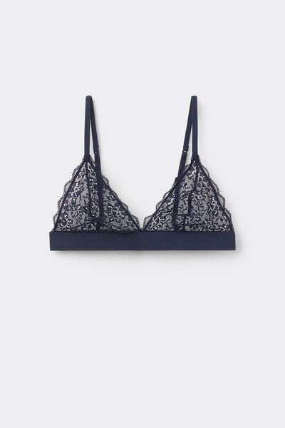 Tezenis Sujetador Triangular Encaje Reciclado Lisbon Mujer Azul Tamaño 1B