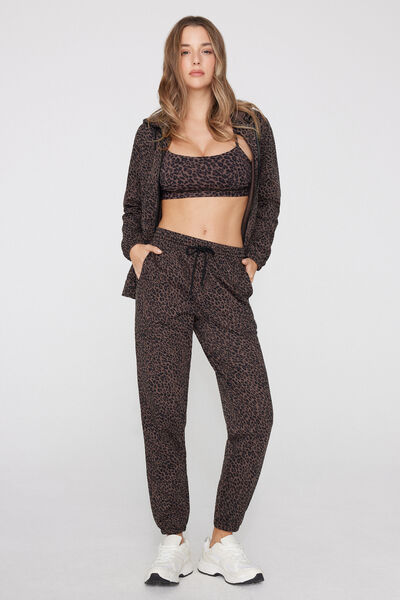 Tezenis Pantalón de Chándal con Bolsillo de Ojal Mujer Marrón Tamaño L