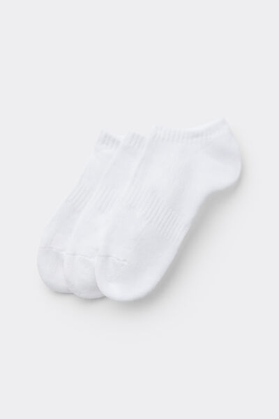 Tezenis 3 Pares de Calcetines Cortos Deportivos de Algodón Mujer Blanco Tamaño TU