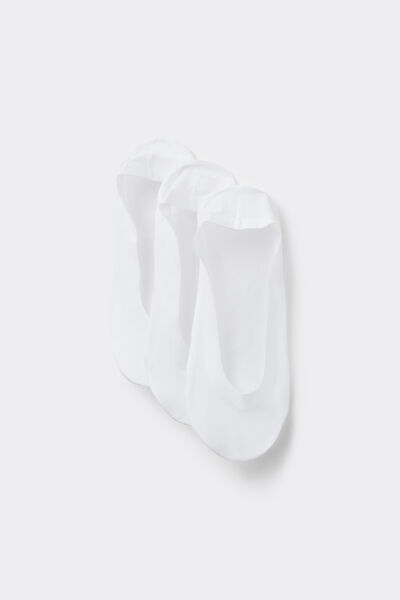 Tezenis 3 Pares Calcetines Invisibles Algodón y Silicona Mujer Blanco Tamaño TU