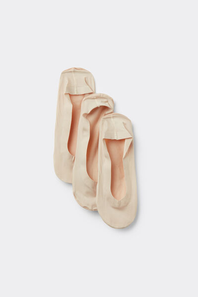 Tezenis 3 Pares Calcetines Invisibles Algodón y Silicona Mujer Natural Tamaño TU