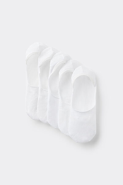 Tezenis 5 Pares Calcetines Invisibles Algodón Unisex Mujer Blanco Tamaño 34-36