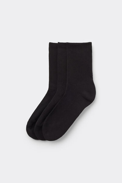 Tezenis 3 Pares de Calcetines Cortos Deportivos de Algodón Mujer Negro Tamaño TU