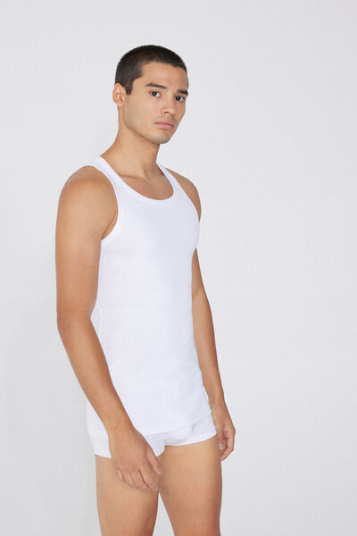 Tezenis Camiseta de tirantes anchos de algodón hombre Hombre Blanco Tamaño L