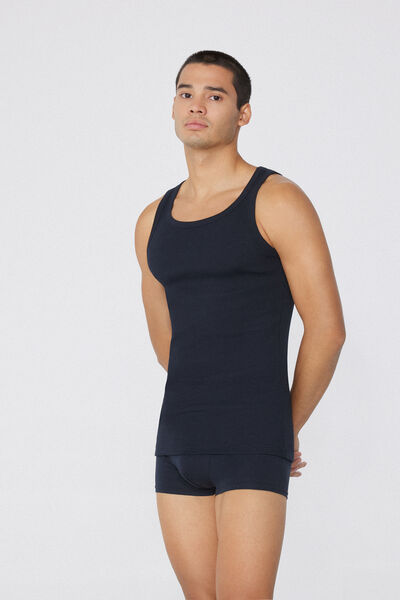 Tezenis Camiseta de tirantes anchos de algodón hombre Hombre Azul Tamaño L