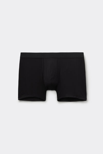 Tezenis Bóxer de Viscosa Elástica con Elástico con Logo Hombre Negro Tamaño L