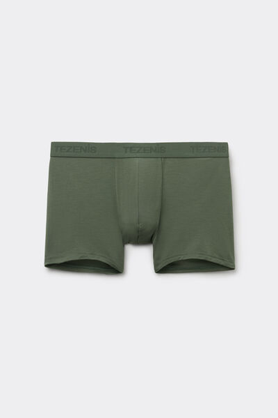 Tezenis Bóxer de Viscosa Elástica con Elástico con Logo Hombre Verde Tamaño L