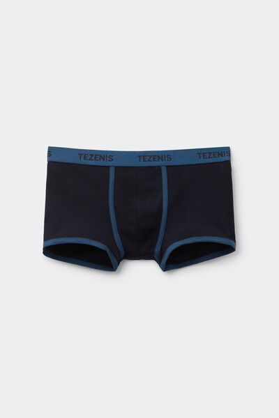 Tezenis Bóxer Canalé Algodón con Elástico con Logo Hombre Azul Tamaño L