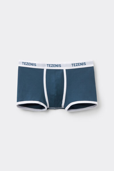 Tezenis Bóxer Canalé Algodón con Elástico con Logo Hombre Azul Tamaño L