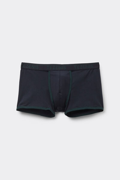 Tezenis Bóxer de Algodón orgánico con Bordes Contraste y Logo Hombre Azul Tamaño L