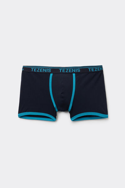 Tezenis Bóxer de Algodón orgánico con Bordes Contraste y Logo Hombre Negro Tamaño L