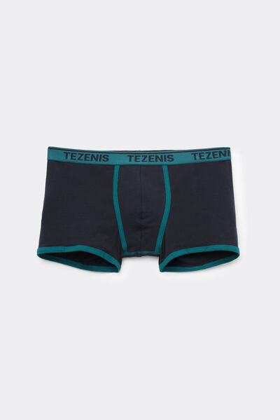 Tezenis Bóxer de Algodón orgánico con Bordes Contraste y Logo Hombre Azul Tamaño L