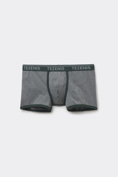 Tezenis Bóxer de Algodón orgánico con Bordes Contraste y Logo Hombre Verde Tamaño L