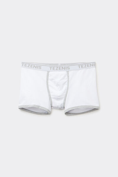 Tezenis Bóxer de Algodón orgánico con Bordes Contraste y Logo Hombre Blanco Tamaño L