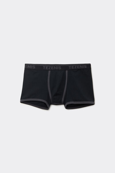 Tezenis Bóxer de Algodón orgánico con Bordes Contraste y Logo Hombre Negro Tamaño L