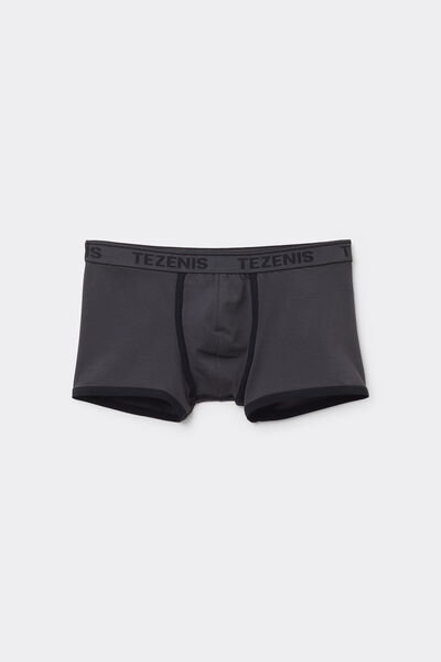 Tezenis Bóxer de Algodón orgánico con Bordes Contraste y Logo Hombre Gris Tamaño L