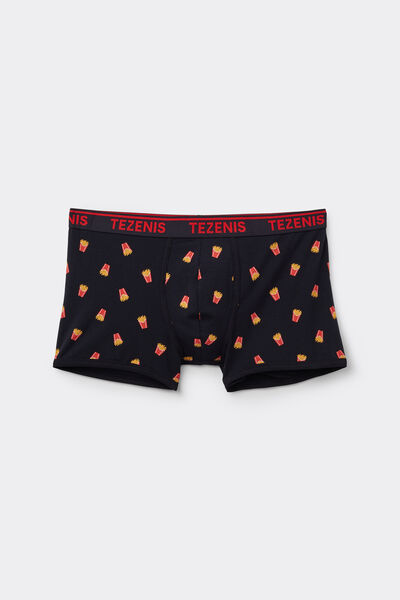 Tezenis Calzoncillo estampado hombre de algodón con bordes y logo Hombre Negro Tamaño L