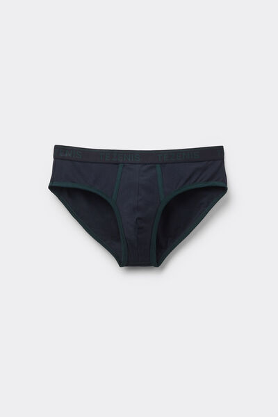 Tezenis Calzoncillos Algodón Orgánico Bordes Contraste Logo Hombre Azul Tamaño L