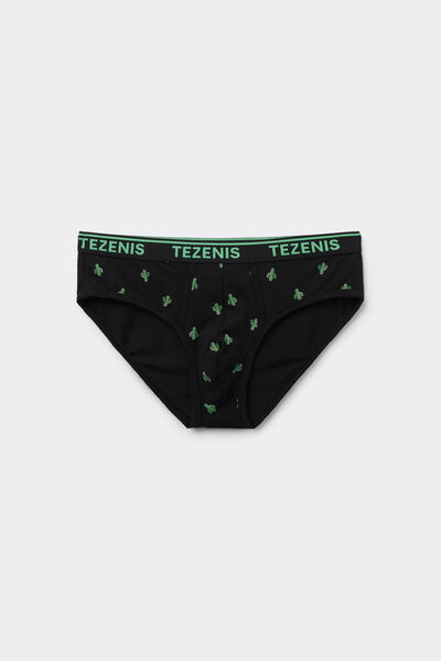 Tezenis Calzoncillos de Algodón Estampados con Logo Hombre Negro Tamaño L