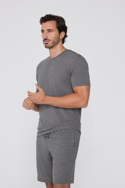 Tezenis Shorts de Viscosa con bolsillos y cordón Hombre Gris Tamaño L