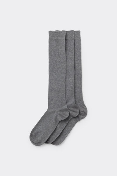 Tezenis 3 X Calcetín Largo Algodón Ligero Hombre Gris Tamaño TU