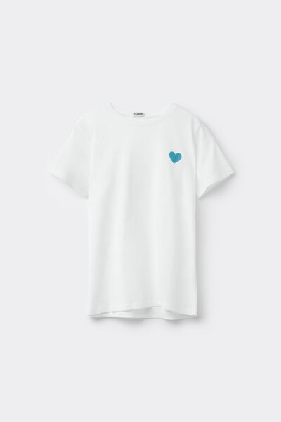 Tezenis Camiseta Algodón Cuello Redondo Bordado Niña Chica Blanco Tamaño 10-11