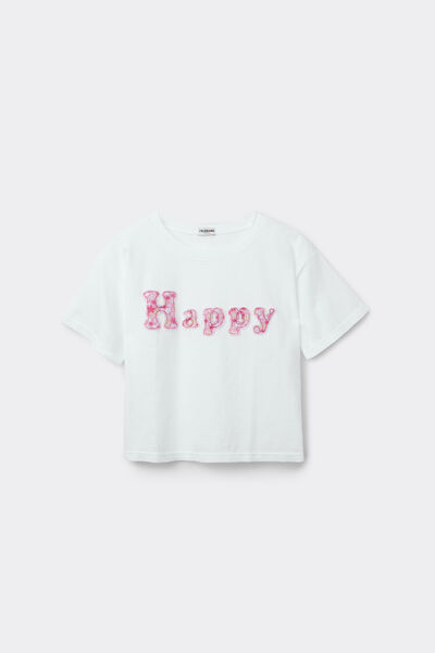 Tezenis Camiseta Boxy Parche Niña Chica Blanco Tamaño 10-11