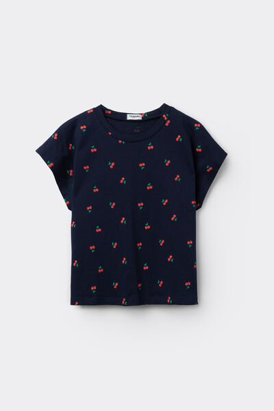 Tezenis Camiseta Ancha Algodón Estampado Niña Chica Azul Tamaño 10-11