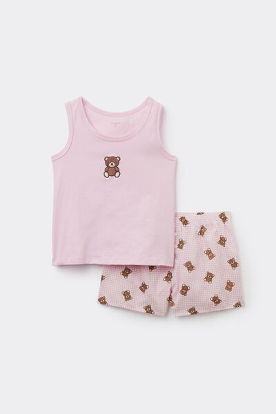 Tezenis Pijama Corto Niña Algodón Estampado Ositos Chica Rosa Tamaño 10-11