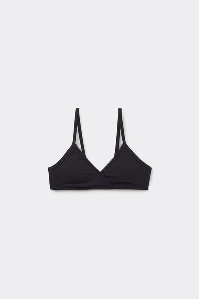 Tezenis Sujetador Triángulo con Relleno Extraíble Niña Chica Negro Tamaño L