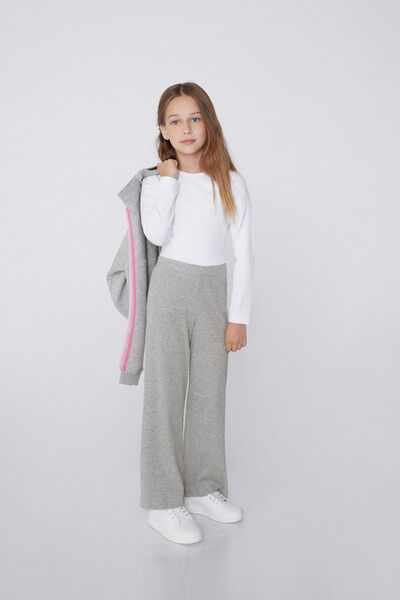 Tezenis Pantalón Palazzo Niña Canalé Algodón Chica Gris Tamaño 10-11