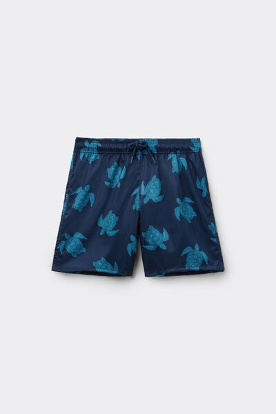 Tezenis Bañador Bóxer de Tela Estampada para Niño Niño Azul Tamaño 10-11