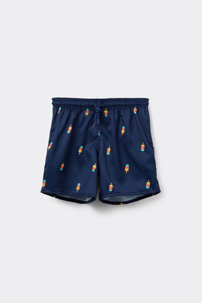 Tezenis Bañador Bóxer de Tela Estampada para Niño Niño Azul Tamaño 10-11