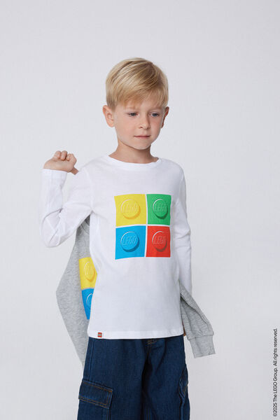 Tezenis Camiseta Manga Larga Cuello Redondo Algodón Lego Niño Impreso Tamaño 10-11