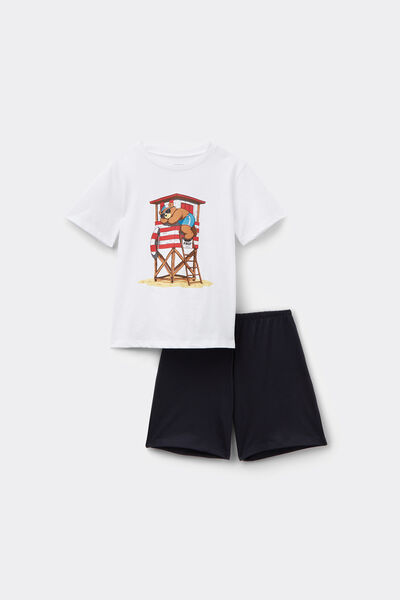 Tezenis Pijama Corto Algodón Niño Estampado Oso Niño Blanco (avorio) Tamaño 10-11